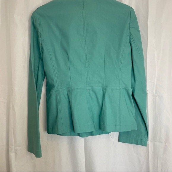 TRIBAL Women’s Teal Blue Fitted Utility Button Up Jacket Bronze Buttons Size‎ 10 - Picture 11 of 12